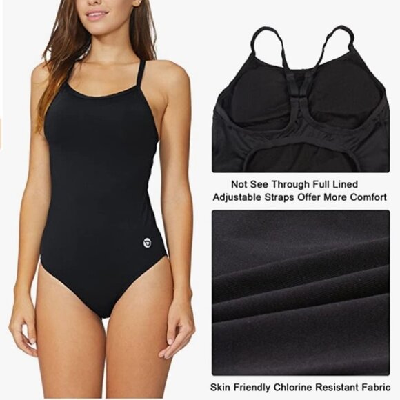 BALEAF Women's Athletic Training Adjustable Strap One Piece Swimsuit, SMALL - Picture 6 of 9